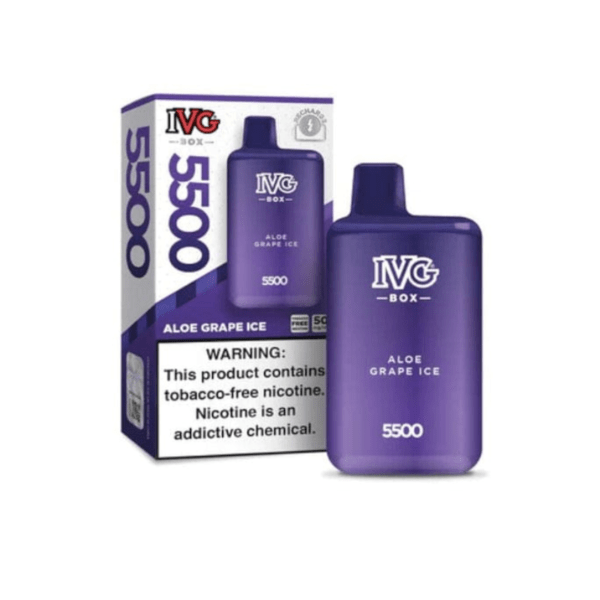 ALOE GRAPE ICED IVG BAR BOX DISPOSABLE 5500 PUFFS