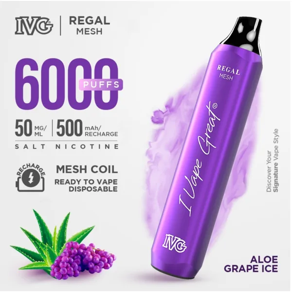 ALOE GRAPE ICE IVG REGAL DISPOSABLE