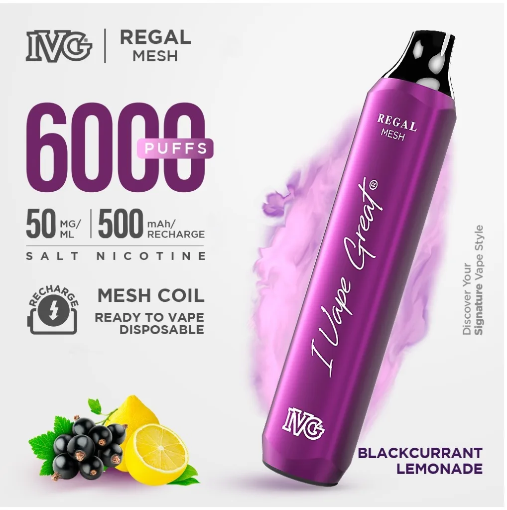 BLACKCURRANT LEMONADE IVG REGAL DISPOSABLE 6000 PUFF