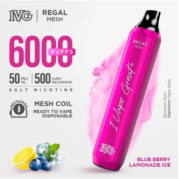 BLUE BERRY LEMONADE ICE IVG REGAL DISPOSABLE