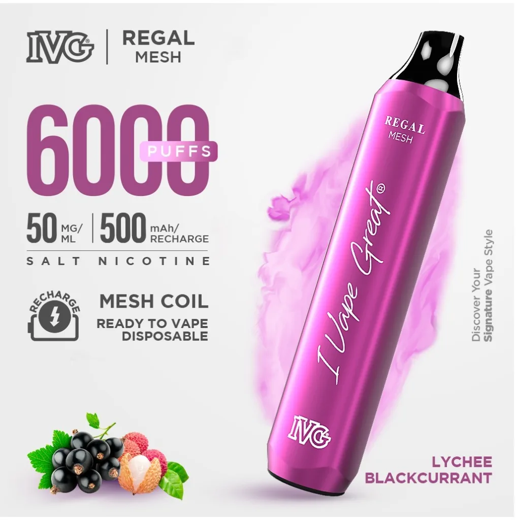 LYCHEE BLACKCURRANT IVG REGAL DISPOSABLE