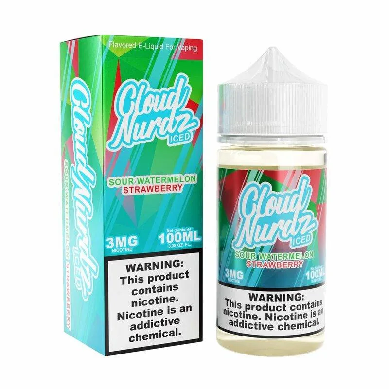 ICED SOUR WATERMELON STRAWBERRY CLOUD NURDZ 30ML