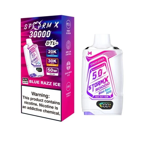 BLUE RAZZ ICE MOSMO STORM X DISPOSABLE