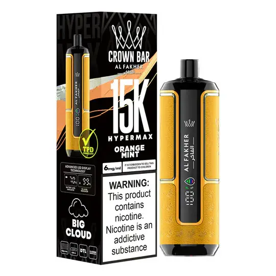 ORANGE MINT AL FAKHER CROWN BAR HYPERMAX DISPOSABLE