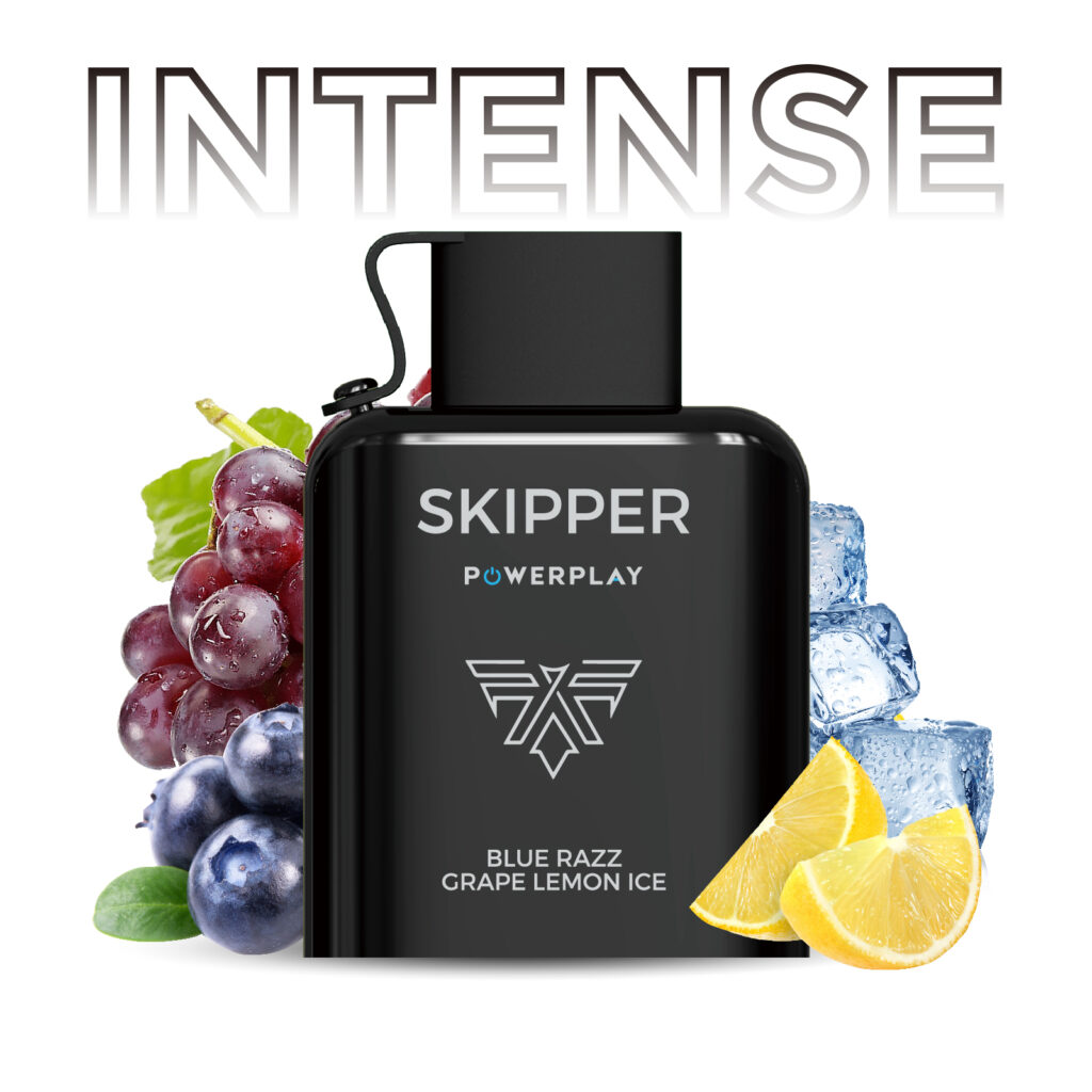BLUE RAZZ GRAPE LEMON ICE SKIPPER POWERPLAY INTENSE POD
